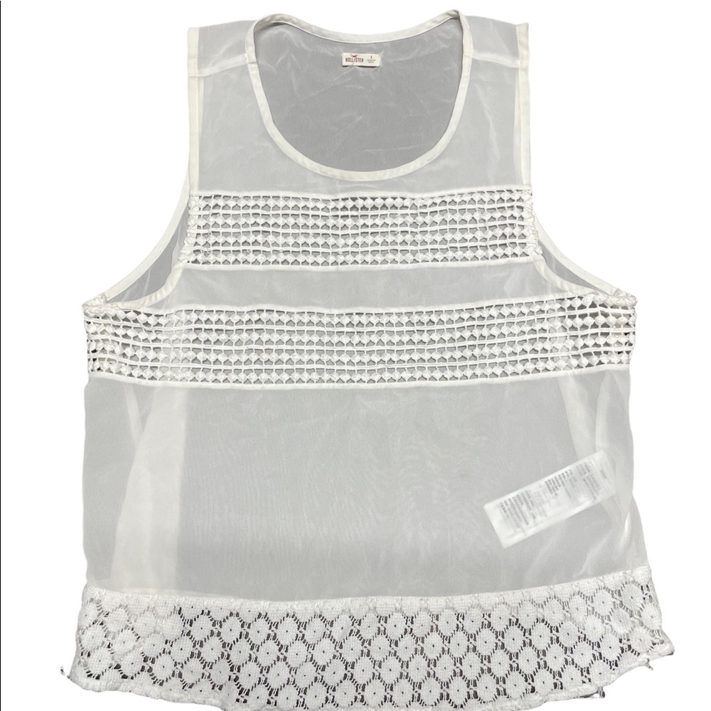 Hollister sheer blouse with lace